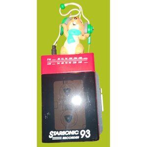 Vintage Hallmark Starsonic 93 Recorder Ornament With Chipmunk Listening To Music
